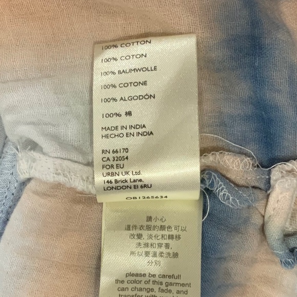 We The Free Washed Away Plaid Tie Dye Long Sleeve Cotton Top Size Small - Picture 9 of 9